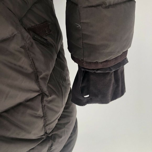 Athleta Responsible Downieville Jacket Hooded Goose Down Puffer Black Sz XXS - Picture 5 of 8